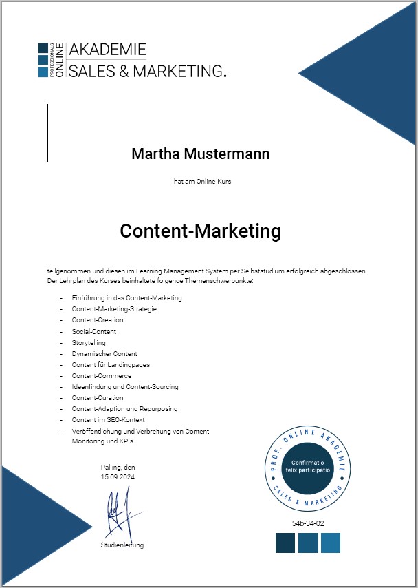 Weiterbildung Content Marketing ManagerIn Fernstudium