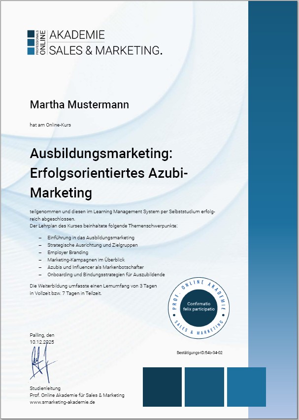 Zertifikatskurs Ausbildungsmarketing / Azubi-Marketing