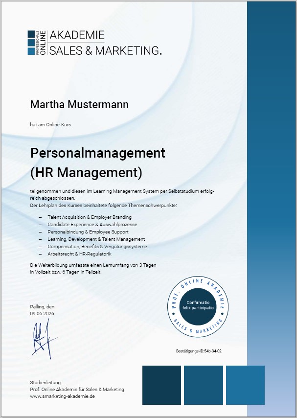 Zertifikatskurs Personalmanagement