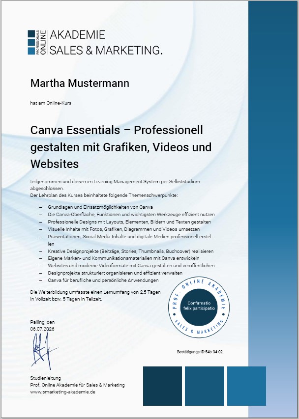 Zertifikatskurs Canva Grundlagen
