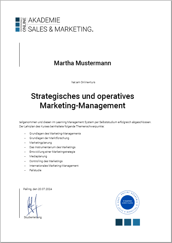 Weiterbildung Marketing Manager, Weiterbildung Marketing Management online Fernstudium