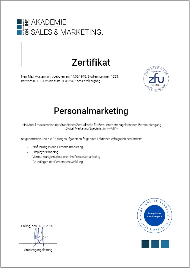 Zertifikatskurs Personalmarketing Weiterbildung