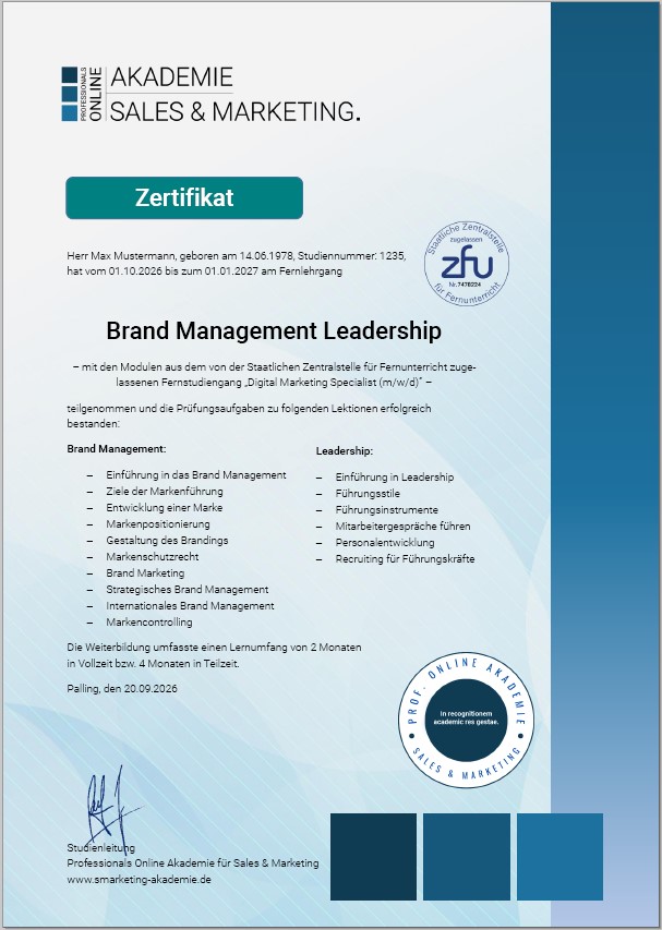 Zertifikatskurs Brand Management Leadership
